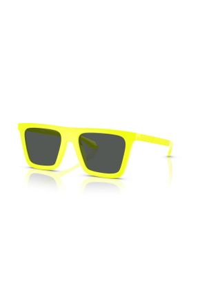 عینک آفتابی زرد زنانه 53 UV400 پلاستیک مات مستطیل کد 833568240