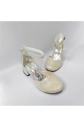 کفش مجلسی طلائی بچه گانه پارچه نساجی پاشنه ضخیم پاشنه کوتاه ( 4 - 1 cm ) کد 833580735