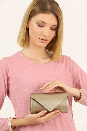 کیف مجلسی طلائی زنانه چرم مصنوعی efnanstore - کد 309743165