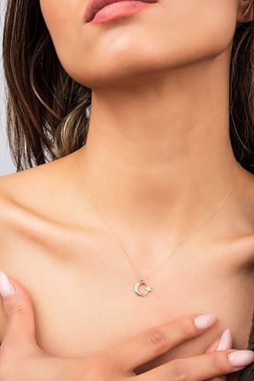 گردنبند طلا سبز زنانه 8 عیار Altınaşkı - کد 90093098