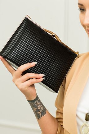 کیف پورتفوی و کلاچ مشکی زنانه چرم مصنوعی weem bag - کد 43343473