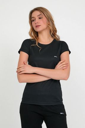 تی شرت مشکی زنانه رگولار پلی استر تکی کد 825301948