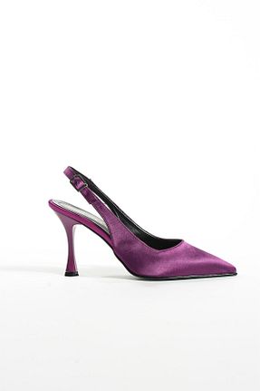 کفش پاشنه بلند کلاسیک بنفش زنانه پارچه Gökçe Shoes - کد 833688403