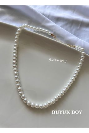 گردنبند جواهر سفید زنانه منجوق کد 833689041
