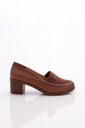کفش پاشنه بلند کلاسیک قهوه ای زنانه چرم مصنوعی پاشنه ضخیم پاشنه کوتاه ( 4 - 1 cm ) کد 780857658