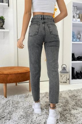 شلوار جین طوسی زنانه پاچه تنگ فاق بلند جین ساده استاندارد کد 833711406