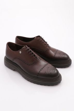 کفش آکسفورد قهوه ای مردانه پاشنه کوتاه ( 4 - 1 cm ) کد 774146268