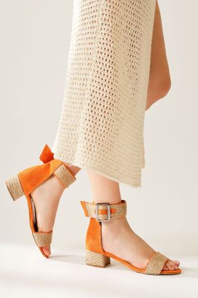 کفش پاشنه بلند کلاسیک نارنجی زنانه پاشنه ضخیم پاشنه متوسط ( 5 - 9 cm ) کد 814936318