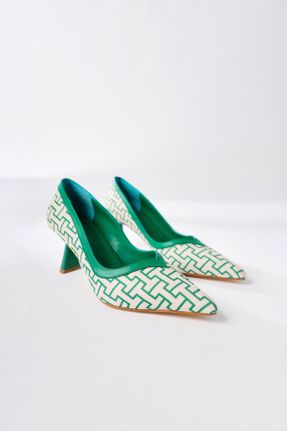 کفش پاشنه بلند کلاسیک سبز زنانه پاشنه ضخیم پاشنه متوسط ( 5 - 9 cm ) کد 805543720