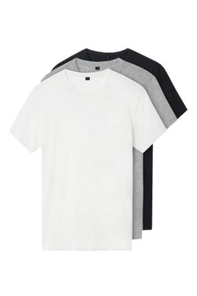 تی شرت مشکی مردانه رگولار یقه گرد پنبه - پلی استر 3