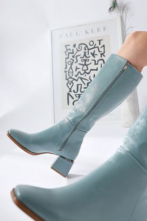 بوت / نیم بوت آبی زنانه چرم مصنوعی Limoya - کد 805813188
