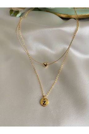 گردنبند جواهر زرد زنانه روکش طلا کد 833745523