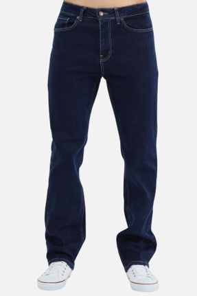 شلوار جین سرمه ای مردانه پاچه لوله ای فاق بلند جین ساده بلند کد 466992338