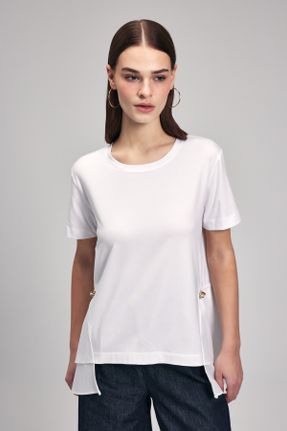 تی شرت سفید زنانه Fitted کد 818579004