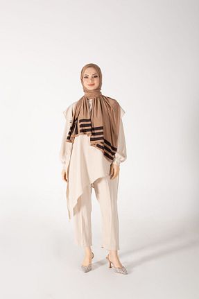 روسری بژ 70 * 180 Monaterra - کد 829074727