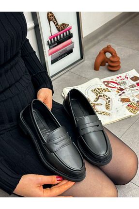کفش لوفر مشکی زنانه چرم مصنوعی CanBambi - کد 833567014