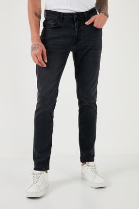 شلوار جین مشکی مردانه پاچه تنگ فاق بلند پنبه (نخی) استاندارد کد 833569983