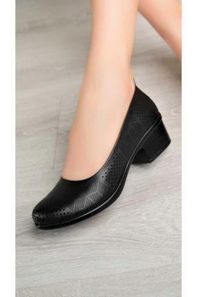 کفش کژوال مشکی زنانه چرم طبیعی پاشنه کوتاه ( 4 - 1 cm ) پاشنه ساده کد 824355492