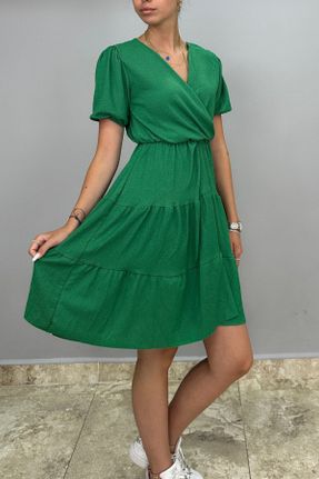 لباس سبز زنانه بافتنی پلی استر آستین-کوتاه کد 746726015