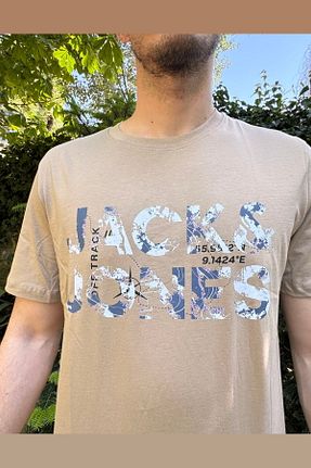 تیشرت بژ مردانه رگولار Jack & Jones - کد 323423589