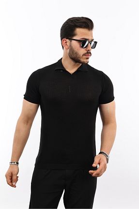 تیشرت مشکی مردانه یقه هفت ANBAR - کد 833612889