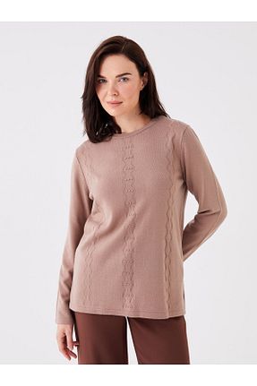 پلیور بژ زنانه طرح دار LC Waikiki - کد 778084681