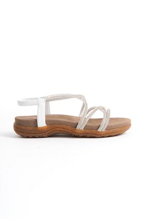 صندل سفید زنانه پاشنه تخت öz se shoes - کد 833615923