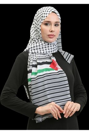 شال سفید زنانه پنبه پلی استر E Collection - کد 787915830