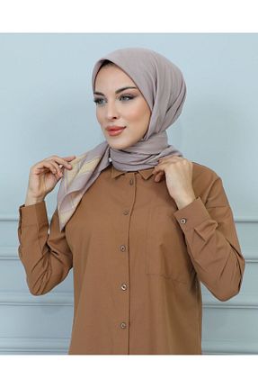 روسری بژ پنبه پلی استر Golden Rose - کد 833504096