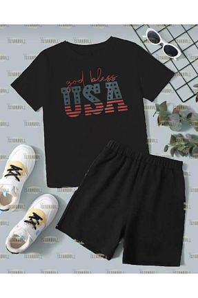 ست بالاتنه و پائین تنه مشکی بچه گانه بافتنی aynewmoda - کد 833663032