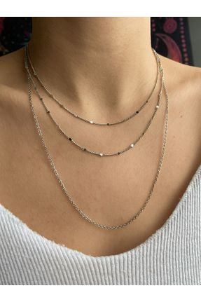 گردنبند جواهر زنانه روکش نقره کد 673759172