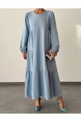 لباس آبی زنانه اورسایز بافتنی کد 831032377