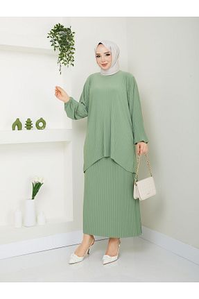 ست بالاتنه و پائین تنه حجاب سبز زنانه کارگو MODAMÜNASİP - کد 821927091