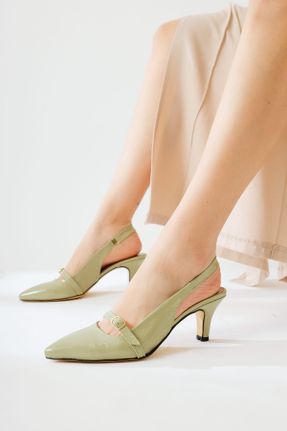کفش پاشنه بلند کلاسیک سبز زنانه پاشنه ضخیم پاشنه متوسط ( 5 - 9 cm ) کد 822279053