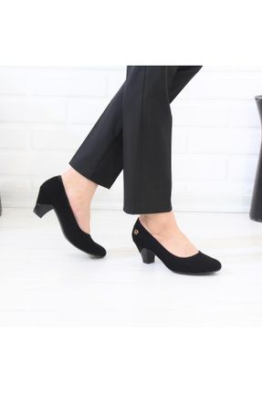 کفش پاشنه بلند کلاسیک مشکی زنانه جیر پاشنه ضخیم پاشنه متوسط ( 5 - 9 cm ) کد 108945776