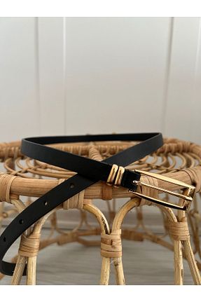 کمربند مشکی زنانه چرم مصنوعی Eksibir - کد 827839585