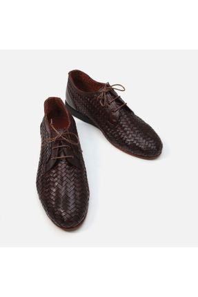 کفش کلاسیک قهوه ای مردانه چرم طبیعی پاشنه کوتاه ( 4 - 1 cm ) پاشنه ساده کد 833505294