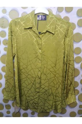 پیراهن سبز زنانه سایز بزرگ یقه پیراهنی پنبه (نخی) کد 826578869