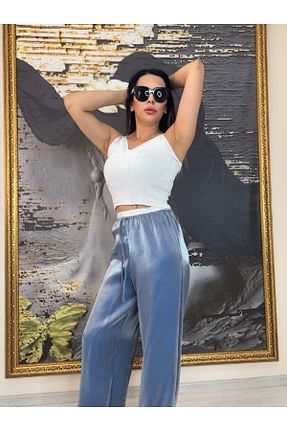 شلوار آبی زنانه پلی استر LadyButik - کد 824683385