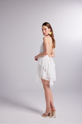 لباس سفید زنانه بافتنی پلی استر رگولار بند دار اداری کد 747067593
