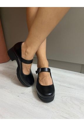 کفش پاشنه بلند کلاسیک مشکی زنانه چرم طبیعی پاشنه ضخیم پاشنه متوسط ( 5 - 9 cm ) کد 368150266
