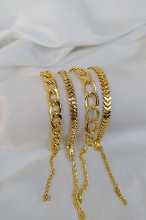 دستبند جواهر طلائی زنانه روکش طلا کد 137295736