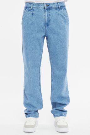 شلوار جین متالیک مردانه پاچه راحت فاق بلند جین کد 823862501