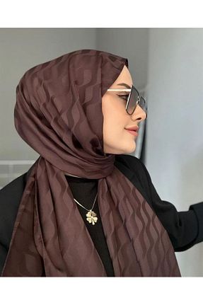 شال قهوه ای زنانه پنبه (نخی) کد 818546711