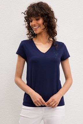 تیشرت سرمه ای زنانه رگولار U.S. Polo Assn. - کد 243958538