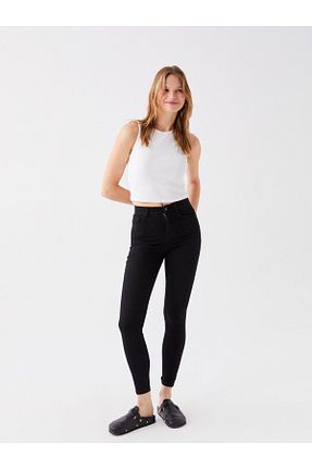 شلوار جین متالیک زنانه پاچه تنگ LC Waikiki - کد 778088964