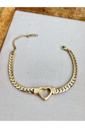 دستبند استیل طلائی زنانه فولاد ( استیل ) کد 749551219