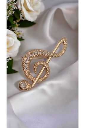 سنجاق سینه طلائی زنانه فلزی Şentürk aksesuar - کد 737858594