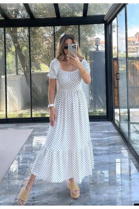 لباس سفید زنانه بافتنی بافت اسلیم آستین-کوتاه کد 833688028