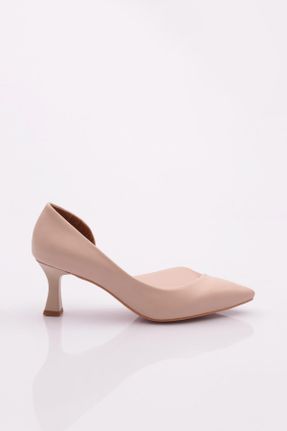 کفش پاشنه بلند کلاسیک بژ زنانه چرم مصنوعی پاشنه نازک پاشنه متوسط ( 5 - 9 cm ) کد 277997217